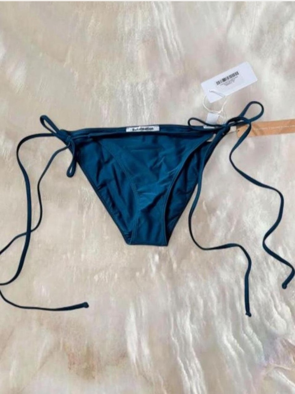 BNWT Reformation Clemente Deep Teal Tie-Side Bikini Bottom